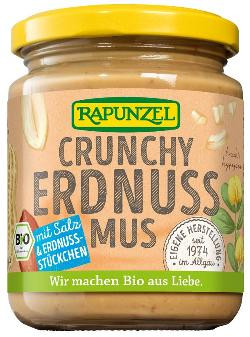 Produktfoto zu Erdnussmus Crunchy mit Salz 250g Rapunzel