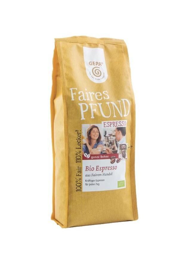 Produktfoto zu Faires Pfund Espresso ganze Bohne 500g GEPA