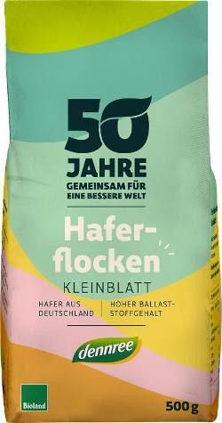 Produktfoto zu Haferflocken Kleinblatt (fein) 500g dennree