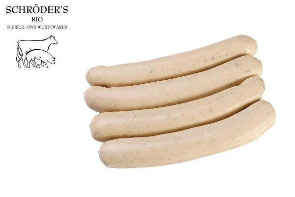 Produktfoto zu Geflügelbratwurst 4 Stück (ca. 200g) Schröder´s Bio Fleisch- und Wurstwaren