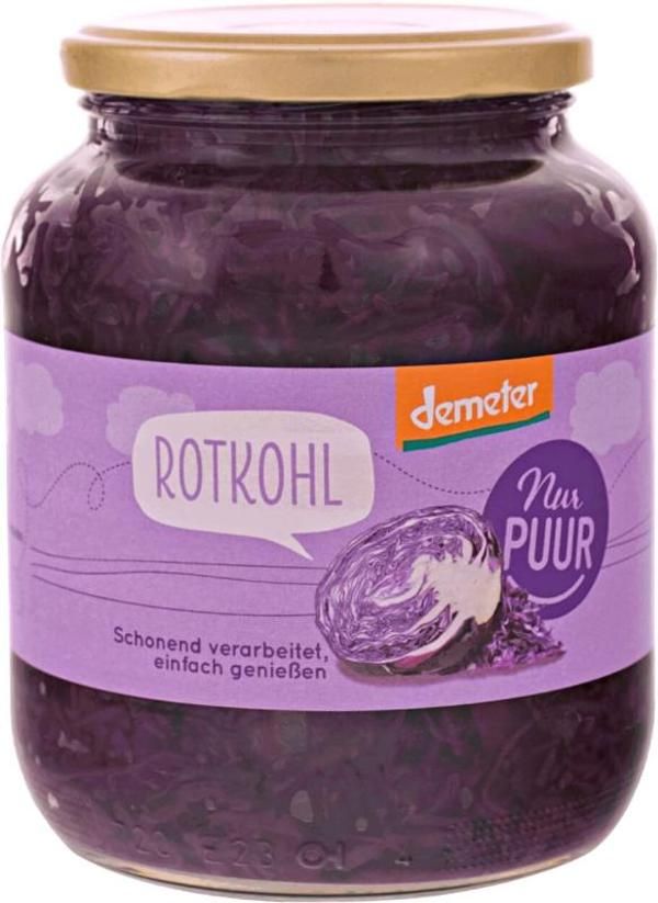 Produktfoto zu Rotkohl im Glas 680g Nur Puur