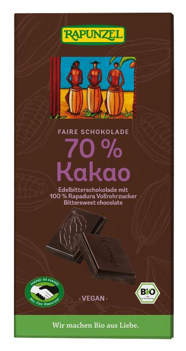 Produktfoto zu Edelbitter Schokolade 70% 80g Rapunzel