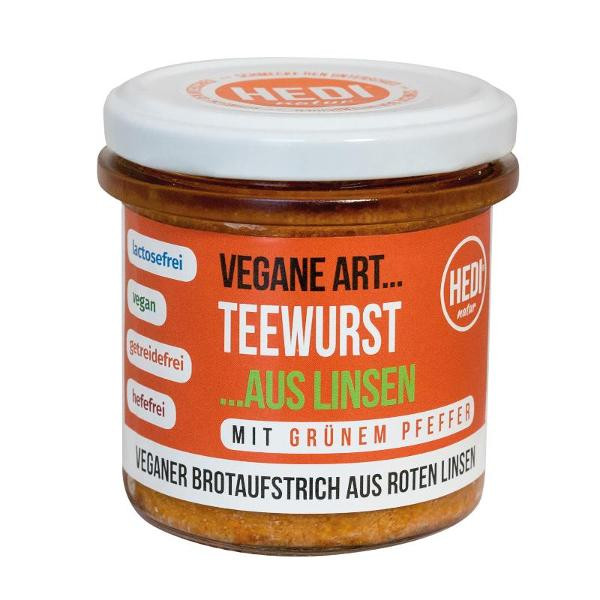 Produktfoto zu Vegane Art... Teewurst mit grünem Pfeffer 140g HEDI Naturkost