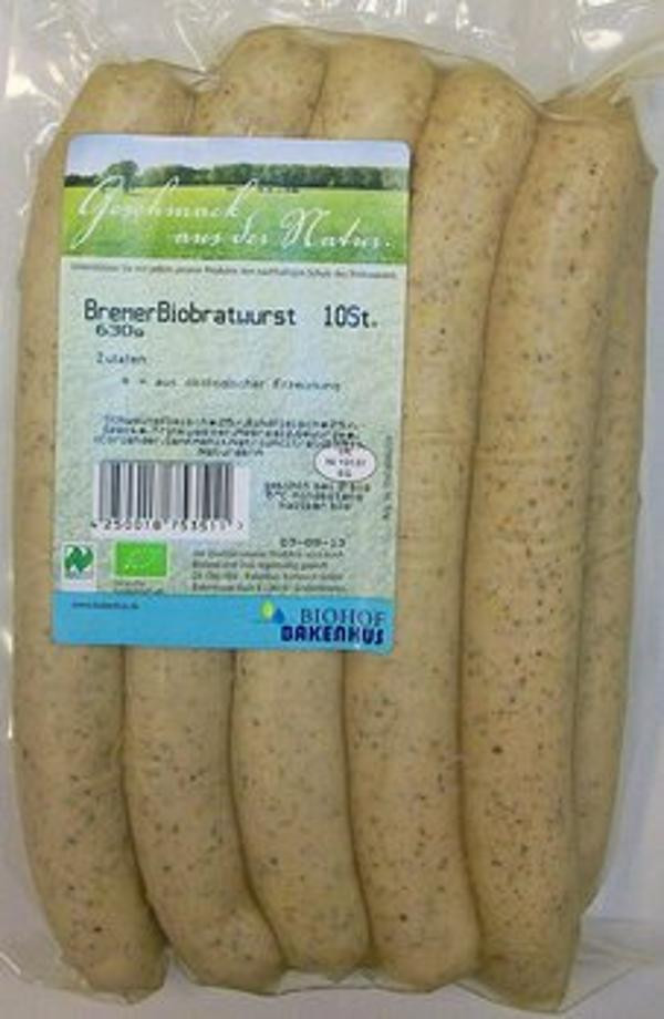 Produktfoto zu Bratwurst Bremer Art 10 Stück Biohof Bakenhus