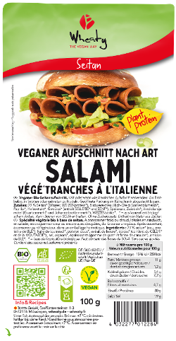 Produktfoto zu Veganer Aufschnitt Salamit Art 100g Wheaty