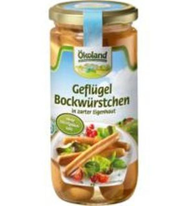 Produktfoto zu VPE Geflügel-Bockwürstchen 12x180g (Abtropfgewicht) Ökoland