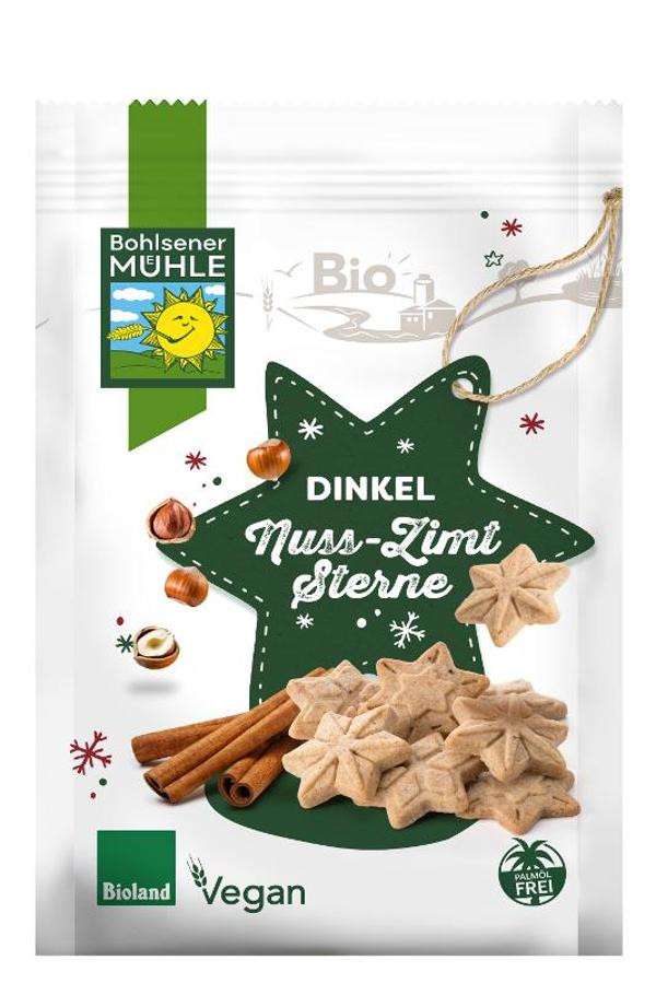 Produktfoto zu Dinkel Nuss Zimt Sterne 125g Bohlsener Mühle