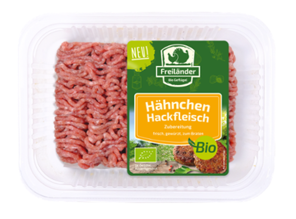 Produktfoto zu Hähnchenhackfleisch gewürzt 250g Freiländer Bio Geflügel