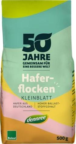 Produktfoto zu VPE Haferflocken Kleinblatt (fein) 6x500g dennree