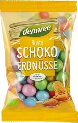 Produktfoto zu VPE Bunte Schoko Erdnüsse 10x100g dennree