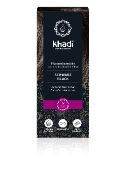 Produktfoto zu Pflanzenhaarfarbe schwarz 100g Khadi