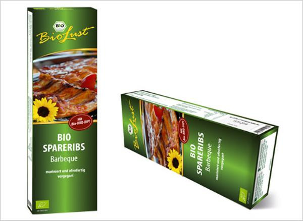 Produktfoto zu Spare Ribs vorgegart und mariniert mit Dip 500g BioLust