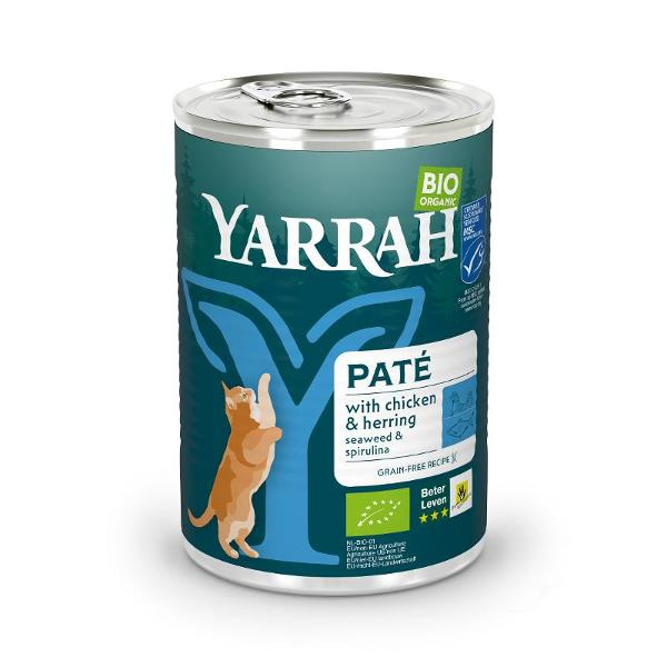 Produktfoto zu VPE Katzenfutter Paté mit Fisch 12x400g Yarrah Organic Petfood