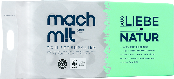 Produktfoto zu VPE Mach mit Toilettenpapier 7x 8 Rollen4-lagig wepa