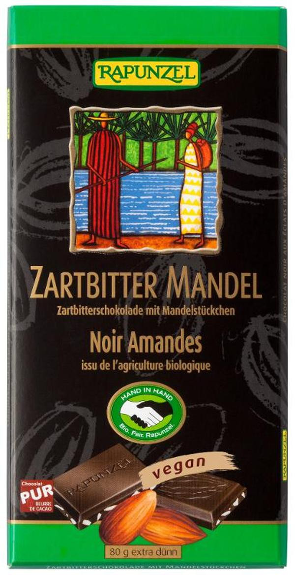 Produktfoto zu Zartbitter Schokolade mit Mandelstückchen 55% 80g Rapunzel