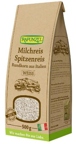 Produktfoto zu Milchreis Spitzenreis Rundkorn weiß 500g Rapunzel