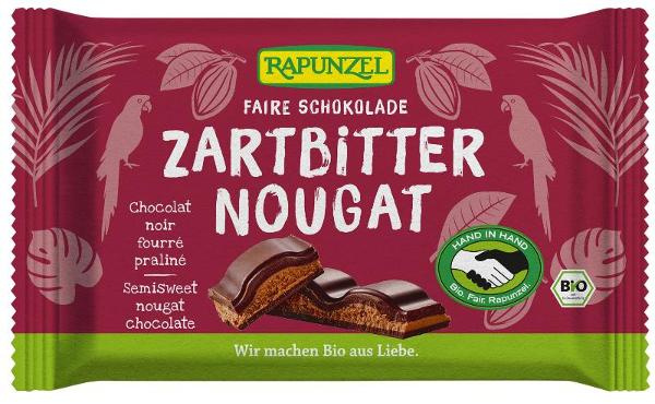 Produktfoto zu Schokolade Zartbitter Nougat 100g Rapunzel