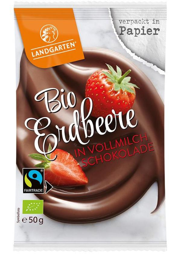 Produktfoto zu VPE Erdbeere in Vollmilch-Schokolade 10x50g Landgarten