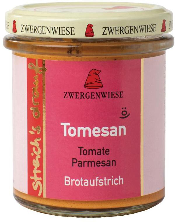 Produktfoto zu Brotaufstrich streich's drauf "Tomesan" 160g  Zwergenwiese