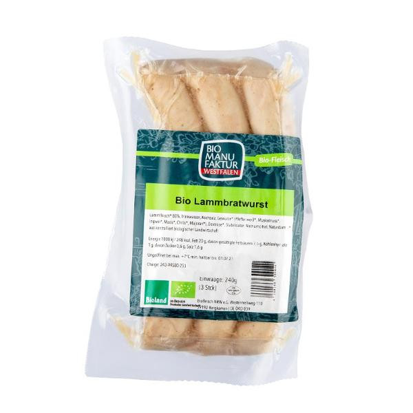 Produktfoto zu Lammbratwurst 240g (3 Stück) Bio Manufaktur Westfalen