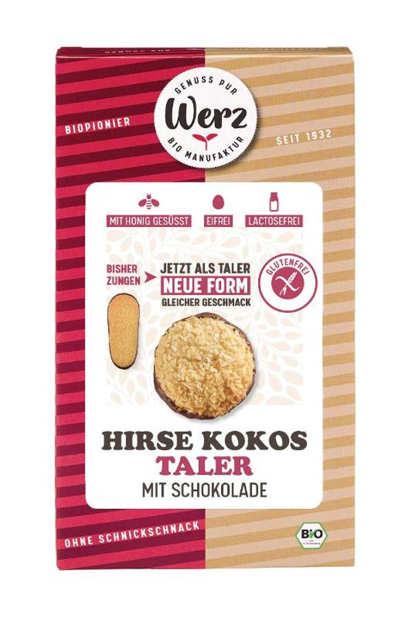 Produktfoto zu Hirse Kokos Zungen mit Schokolade 250g Werz