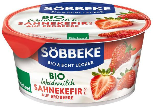 Produktfoto zu Sahnekefir auf Erdbeere 150g Söbbeke