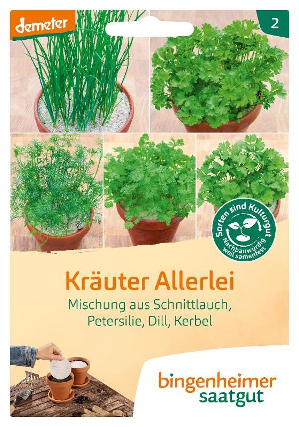 Produktfoto zu Saatgut Kräuter Allerlei Saatscheibe 9g Bingenheimer Saatgut