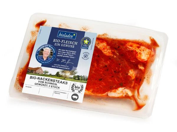 Produktfoto zu Nackensteak vom Schwein, gewürzt 300g (2 Stck.) bioladen