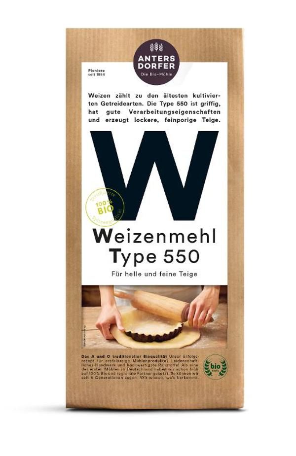 Produktfoto zu Weizenmehl Type 550 1kg Antersdorfer Mühle