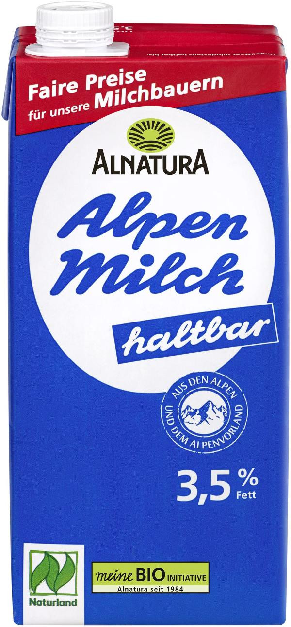 Produktfoto zu VPE Haltbare Alpenmilch 3,5% 12x1 l Alnatura