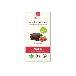 Produktfoto zu Dattel Schokolade Himbeere 57% 85g Makri