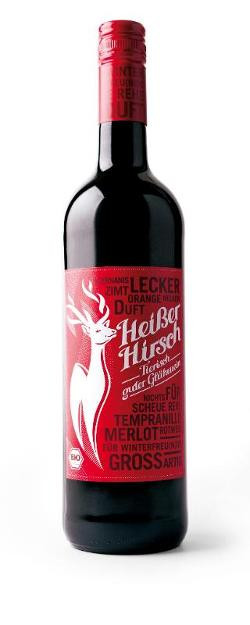 Produktfoto zu Heißer Hirsch Glühwein rot 0,75 l Acht Grad Plus