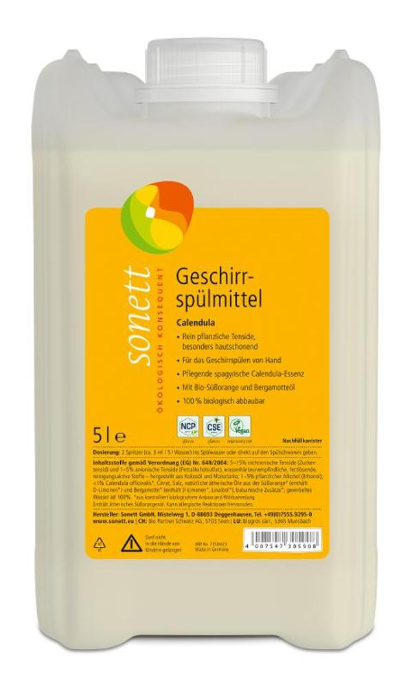 Produktfoto zu Geschirrspülmittel Calendula 5 Liter Sonett