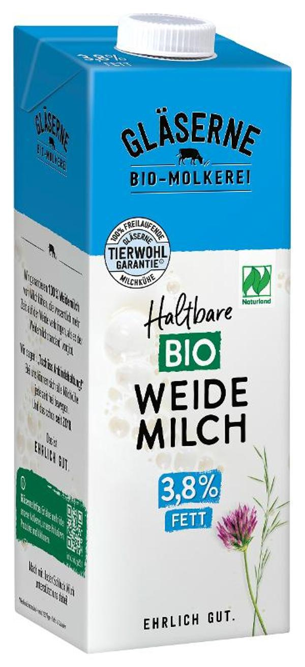 Produktfoto zu VPE H-Weidemilch 3,8 % 12x1l Gläserne Molkerei