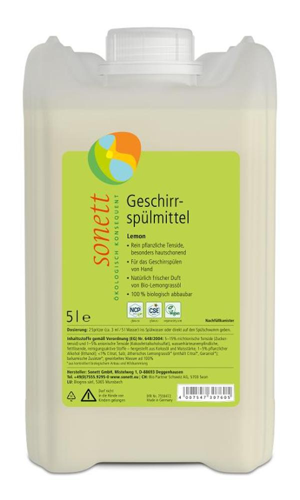 Produktfoto zu Geschirrspülmittel Lemon 5 Liter Sonett