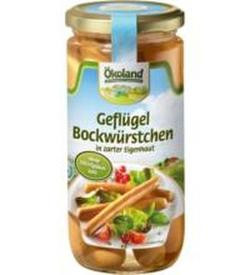 Produktfoto zu VPE Geflügel-Bockwürstchen 12x180g (Abtropfgewicht) Ökoland