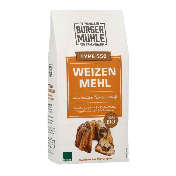 Produktfoto zu VPE Weizenmehl 550 6x1kg Burgermühle