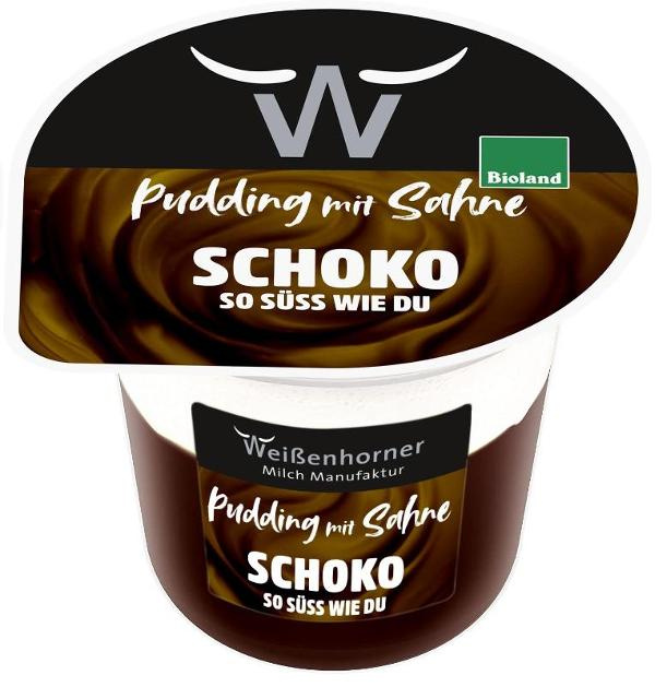 Produktfoto zu Pudding mit Sahne Schoko 175g Weißenhorner Milch Manufaktur