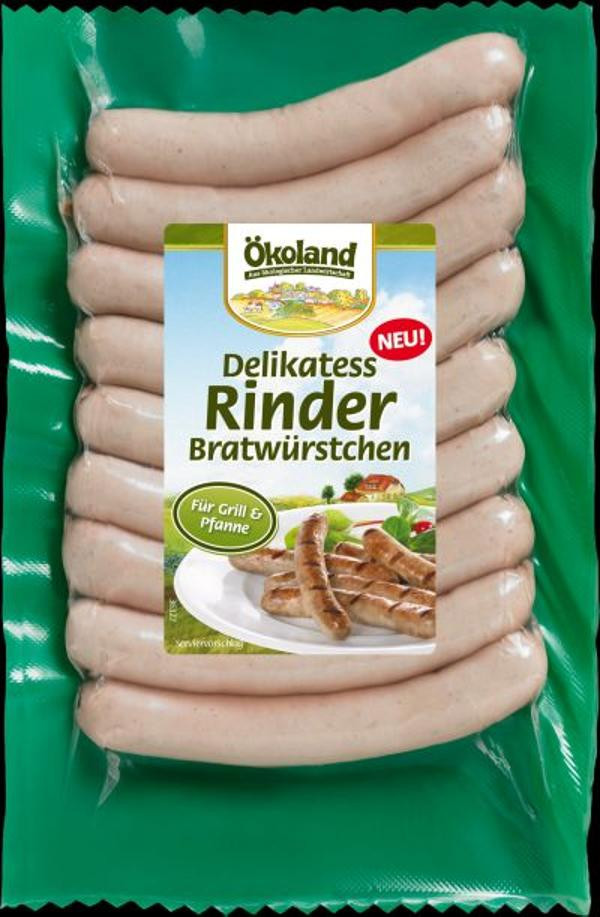 Produktfoto zu VPE Delikatess-Rinderbratwürstchen 6x180g (6x9 Stück) Ökoland