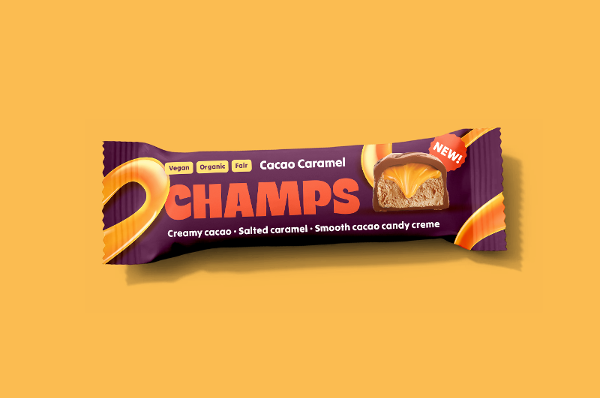 Produktfoto zu CHAMPS Kakao Karamell Riegel 43g Champs Food