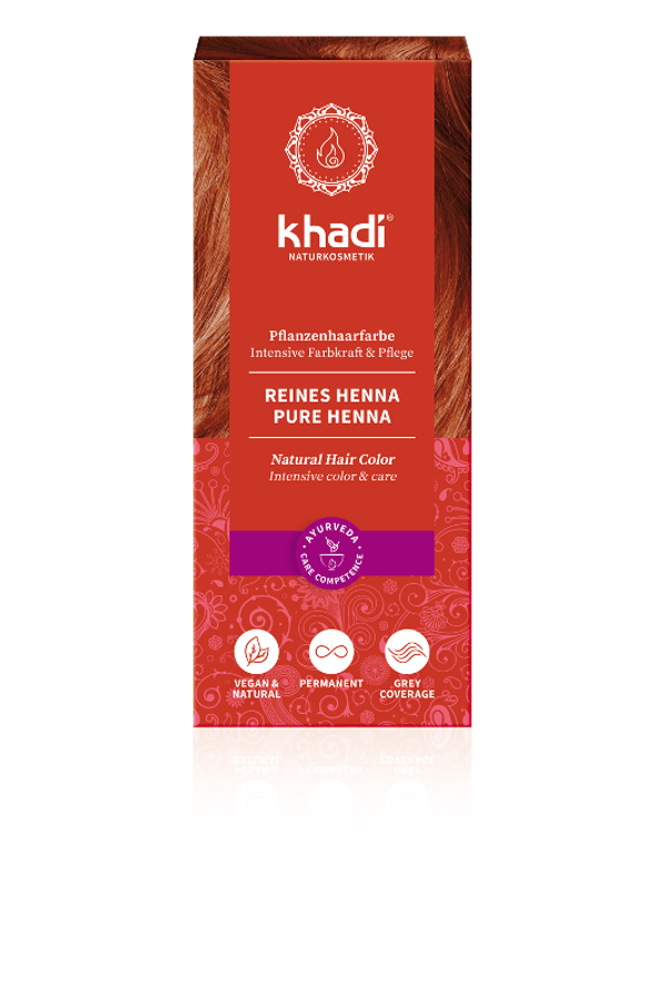 Produktfoto zu Pflanzenhaarfarbe Reines Henna 100g Khadi