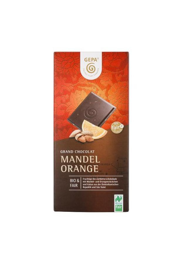 Produktfoto zu Zartbitter Schokolade Mandel Orange 100g GEPA