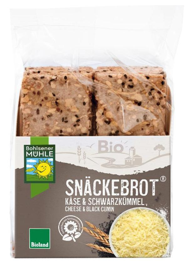 Produktfoto zu VPE Snäckebrot Schwarzkümmel Käse 8x200g Bohlsener Mühle