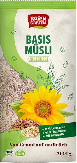 Produktfoto zu Basis Müsli ungesüßt 2000g Rosengarten