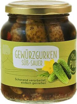 Produktfoto zu VPE Gewürzgurken süß sauer im Glas 6x350g Nur Puur