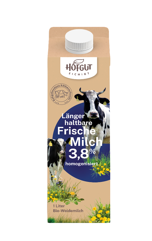 Produktfoto zu Weidemilch länger haltbar 1 l 3,8% Hofgut Eichigt