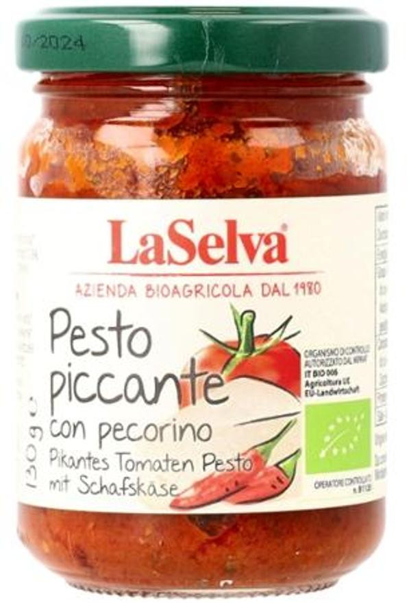 Produktfoto zu Pesto piccante (Pikantes Tomaten Pesto mit Schafskäse) 130g LaSelva