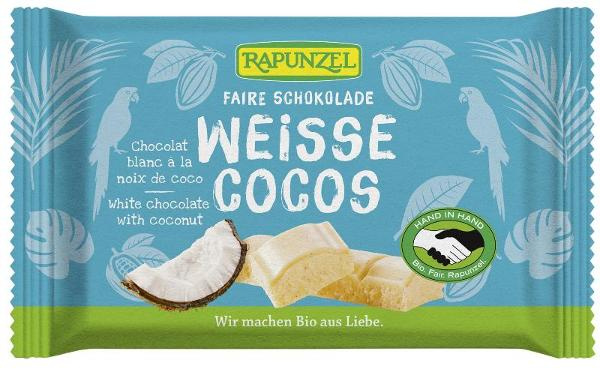 Produktfoto zu VPE Weiße Schokolade mit Kokosstückchen 12x100g Rapunzel