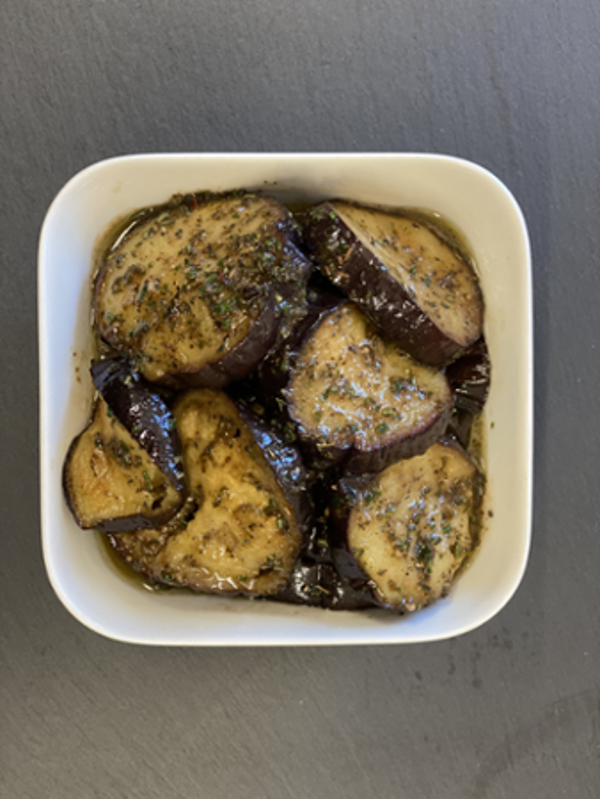 Produktfoto zu Gebackene Aubergine in Kräuteröl 550g PUR Bio Manufaktur