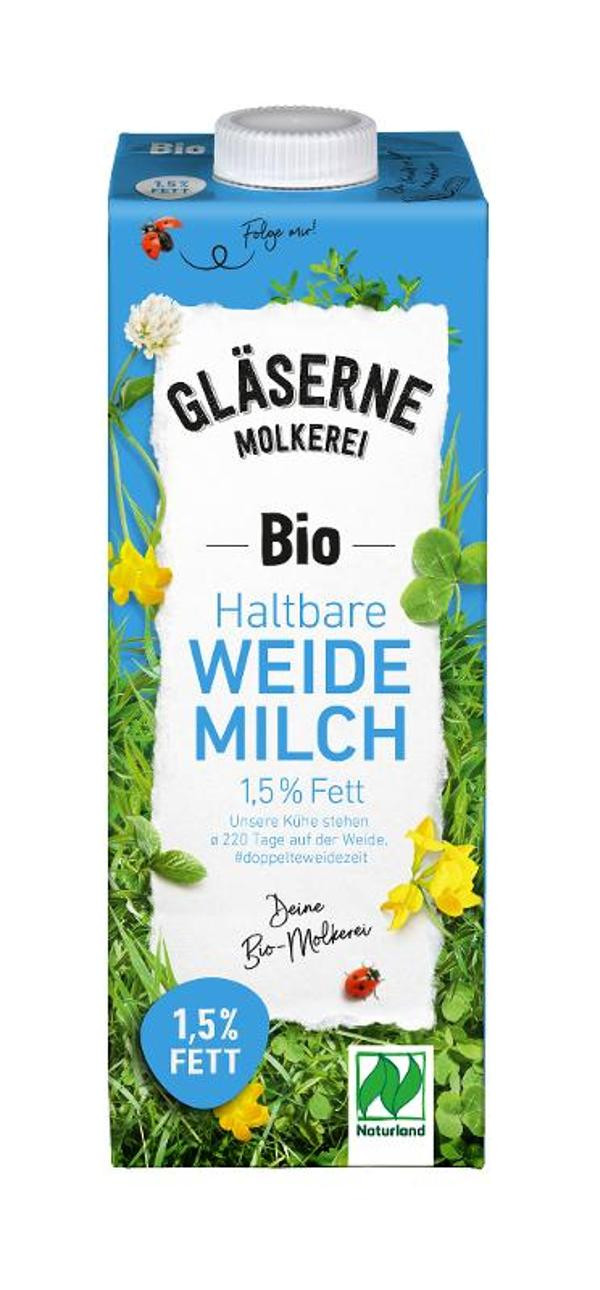 Produktfoto zu VPE H-Weidemilch 1,5% 12x1l Gläserne Molkerei